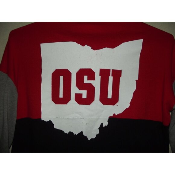 Victoria's Secret PINK Sweatshirt Medium Ohio State sequin 1/4-zip Pullover OSU - Picture 5 of 16